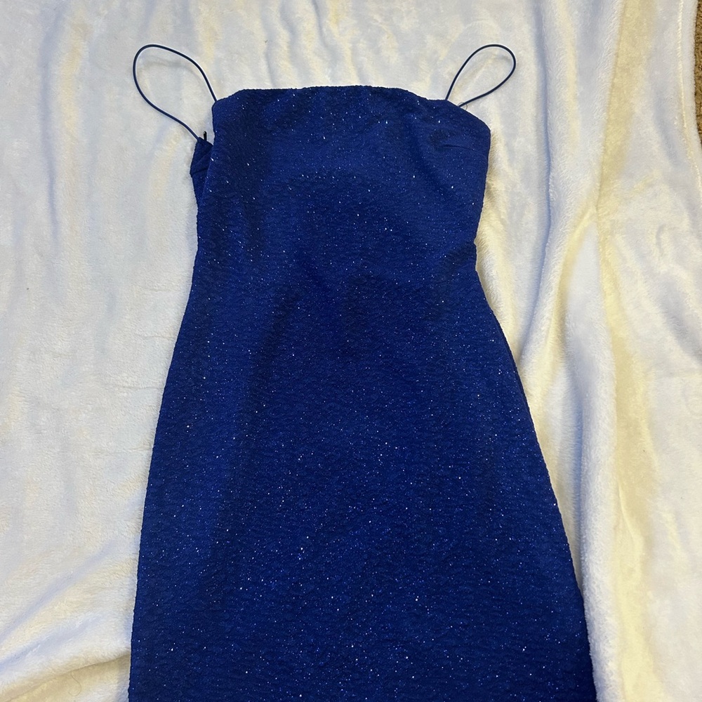 Windsor Blue Strapless Slip Dress for Cocktail